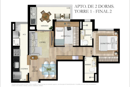 Apartamento à venda com 2 quartos, sendo 1 suíte,  em Campo Grande, São Paulo, SP