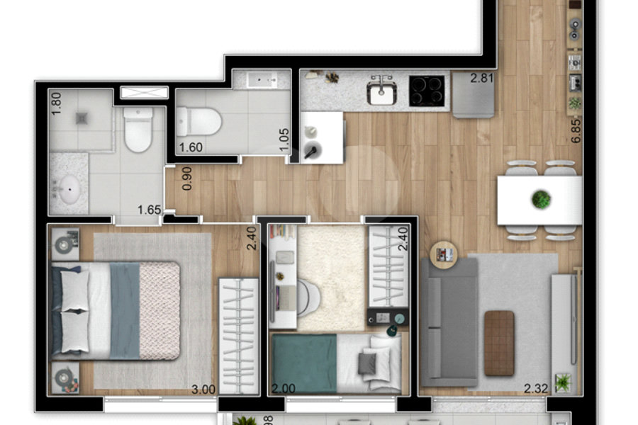 Apartamento à venda com 2 quartos, sendo 1 suíte, em Vila Guarani, São Paulo, SP