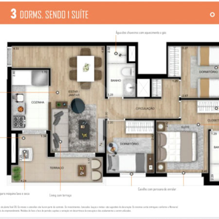 Apartamento à venda com 3 quartos, sendo 1 suíte, em Vila Anastácio, São Paulo, SP