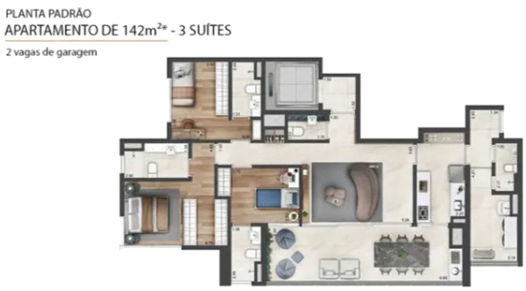 Apartamento para alugar com 2 suítes em Jardim Morumbi, São Paulo, SP