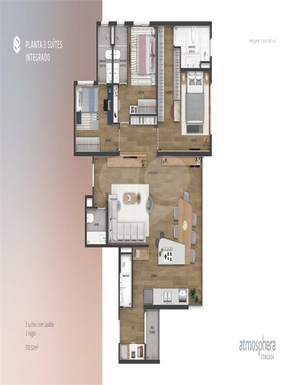 Apartamento à venda com 3 suítes no Centro, Indaiatuba, SP