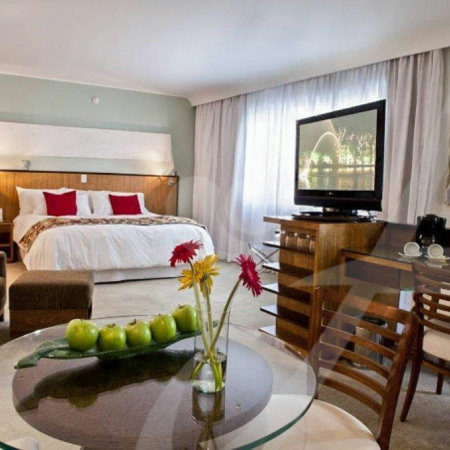 Parque Ibirapuera Flat com 1 dormitório e serviços.