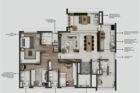 Apartamento à venda com 4 suítes em Perdizes, São Paulo, SP