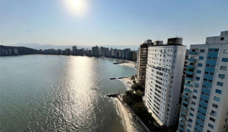 apartamento pé na areia com vista total para o mar em são vicente