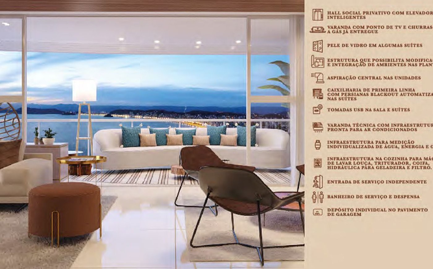 Vende-se lançamento alto padrão/Ponta da Praia com 4 dorm /suíte/wc social e de serviço/4 vagas