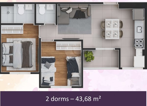 Apartamento 43m² 2