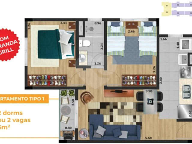 Apartamento à venda com 2 quartos em Jardim Aida, Guarulhos, SP