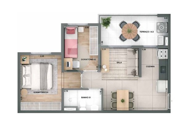 Apartamento 44m² 5