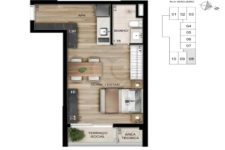 Studio de 34m² na Vila Mariana