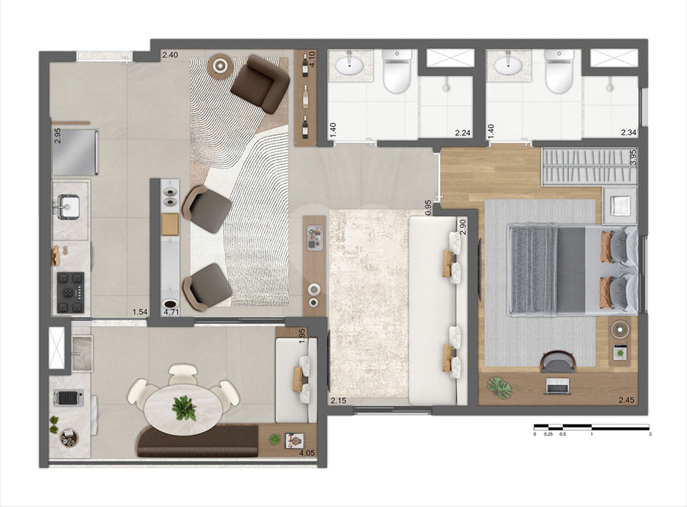Apartamento à venda com 2 quartos, sendo 1 suíte, em Vila Mariana, São Paulo, SP