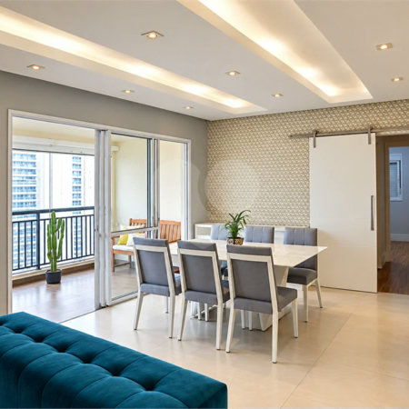 Apartamento mobiliado de 106 m² no Centro de São Bernardo, com 3 dormitórios, suíte, 3 vagas, vista livre e condomínio com lazer completo.