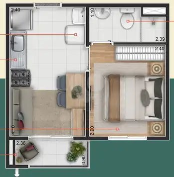 Planta Apartamento 25m²