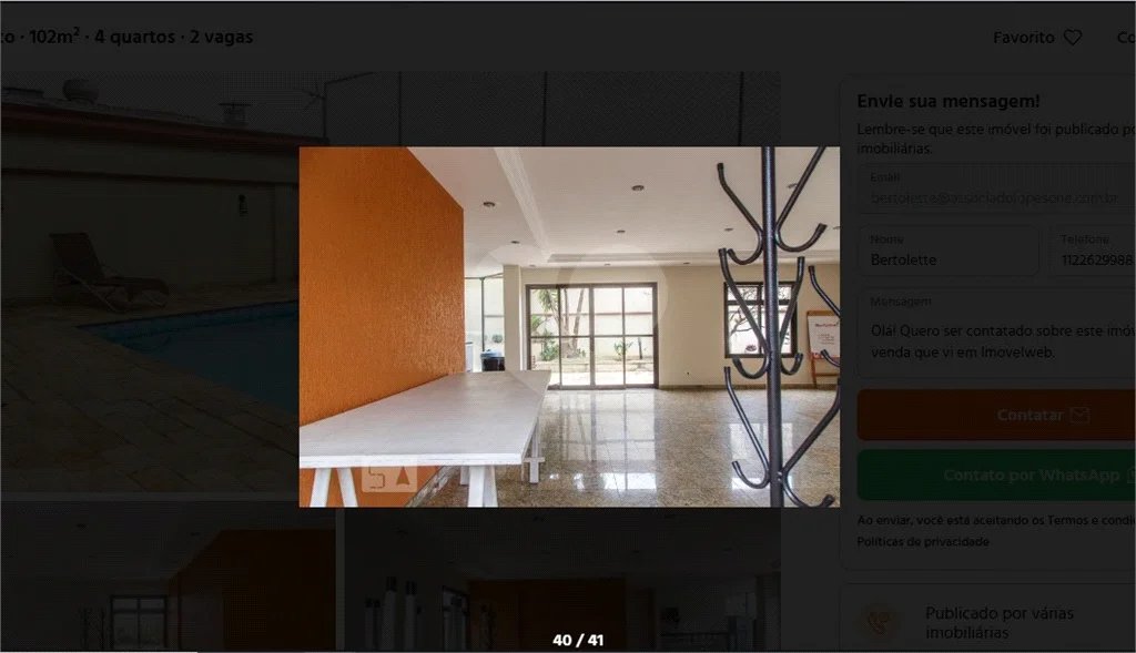 Apartamento Mooca venda 3 dormitórios 1 suíte Sacada 1 vaga Mobiliado