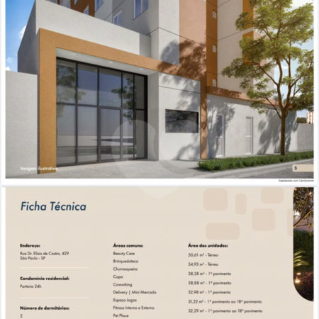 Apartamento para Locação – 31m² | 2 Quartos | Ares Ipiranga – Vila Dom Pedro I