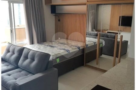Landing Campo Belo 42 m² Apartamento semimobiliado para locação no Campo Belo, 1 quarto, garagem
