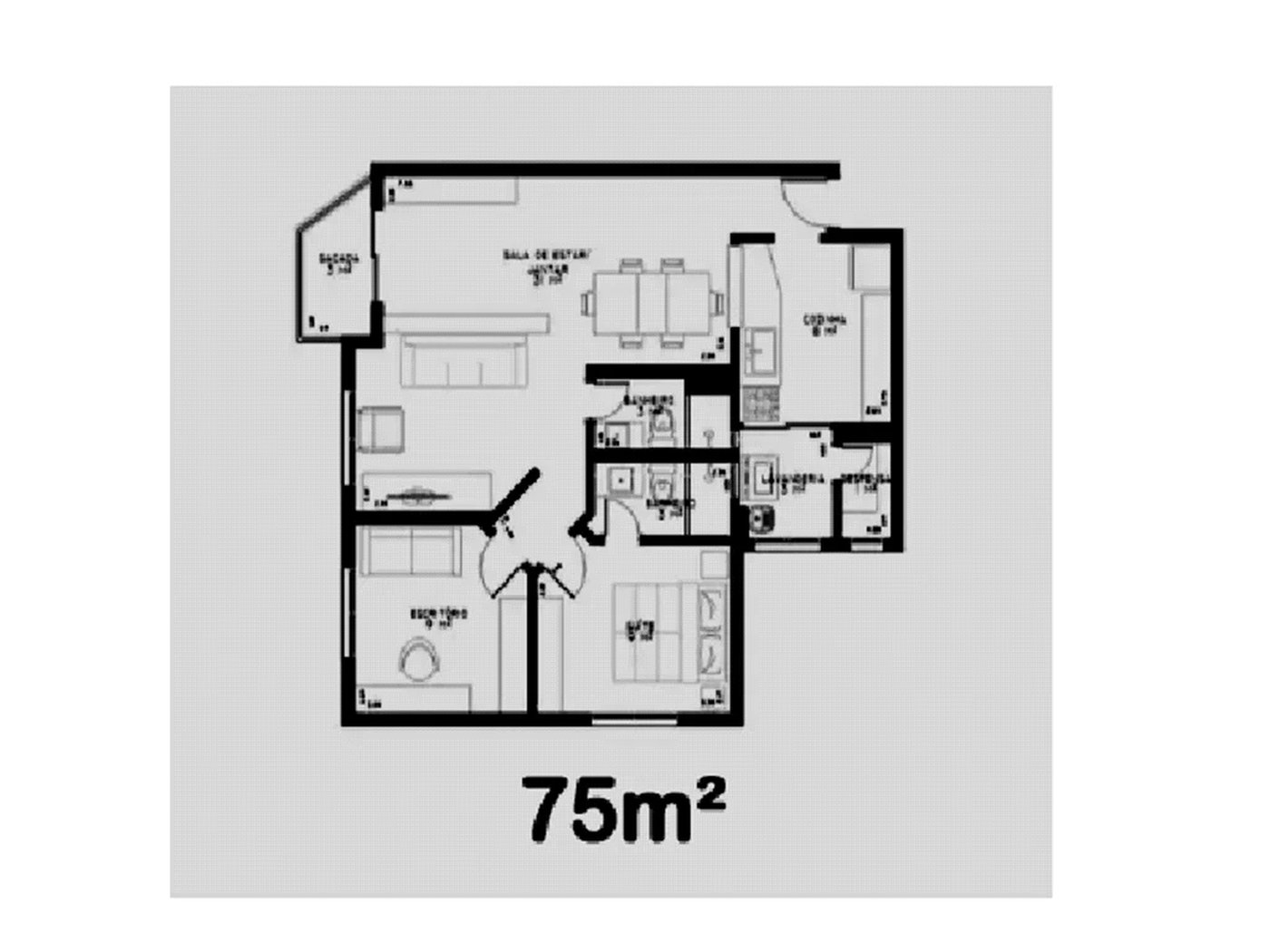 75m² - 2 dormitórios com suíte – 2 vagas fixas – terraço – andar alto