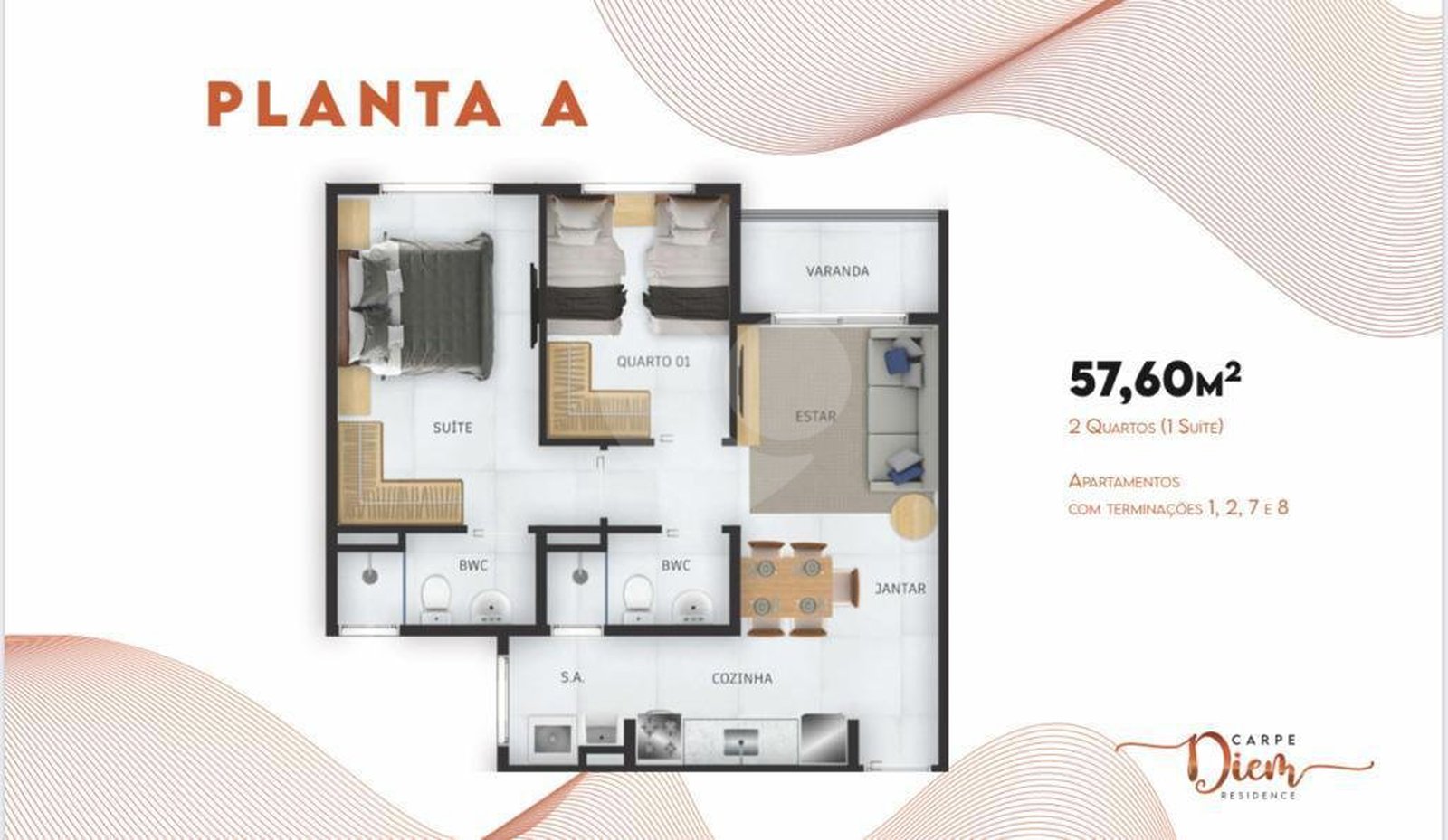 Apartamento 57m²
