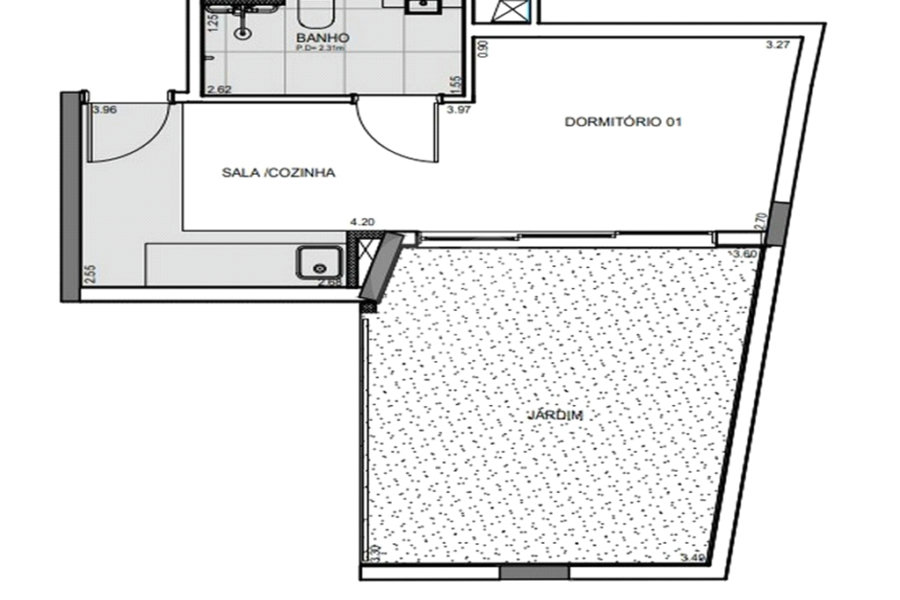 Studios com 34,06 e 36,41 m2, a 300 m do Metrô Vila Madalena