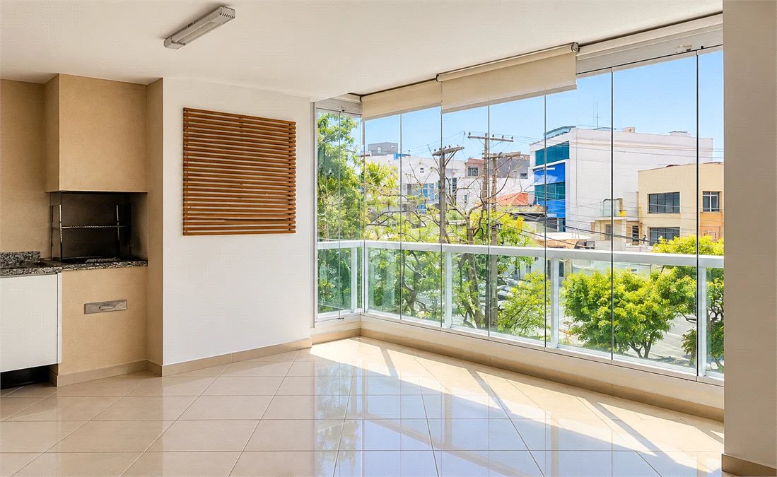 Apartamento de 130 m² no Jardim do Mar, com 3 suítes, 4 banheiros, varanda gourmet, 2 vagas e condomínio completo com piscina aquecida e lazer.