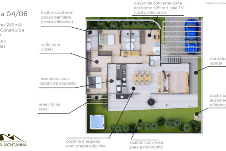 Casa em condomínio com vista para a montanha