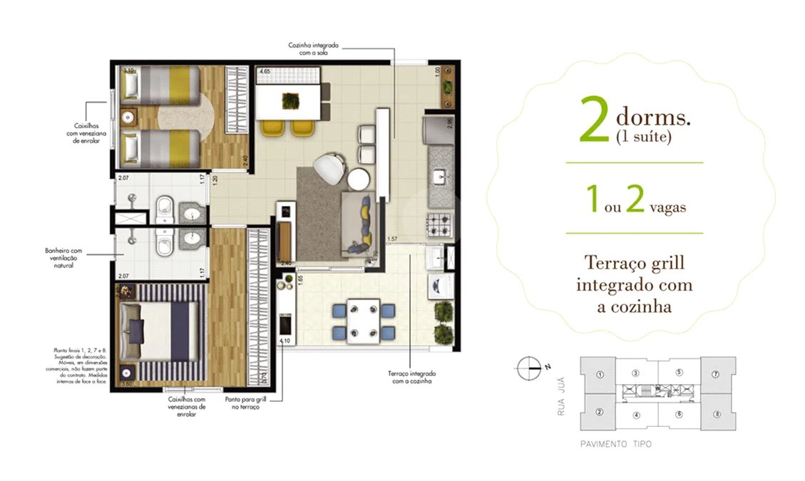 Apartamento à Venda | Praça da Árvore | 59 m² | 2 Dormitórios | 1 Suíte | 2 Vagas