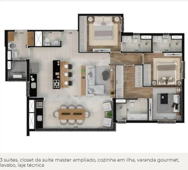Planta Apartamento 116m²