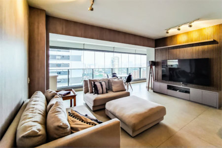 Apartamento totalmente mobiliado com ar-condicionado localizado no coração do Brooklin!!!
