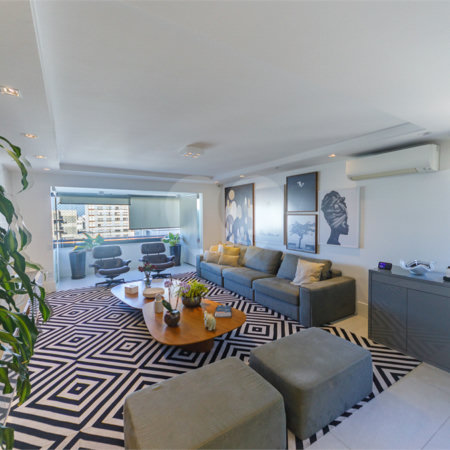 Apartamento de 149,51m2, 3 dormitórios, 1 suíte, toalete social, living 2 ambientes, 2 vagas fixas e lazer completo em Higienópolis.