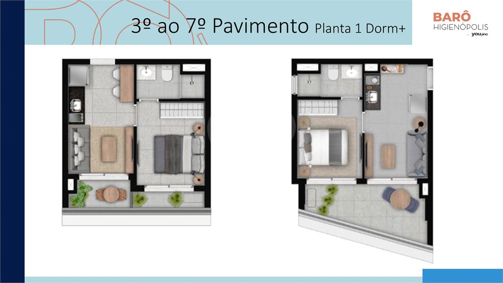 Studio 25 m² – Barô Higienópolis by You, inc | São Paulo