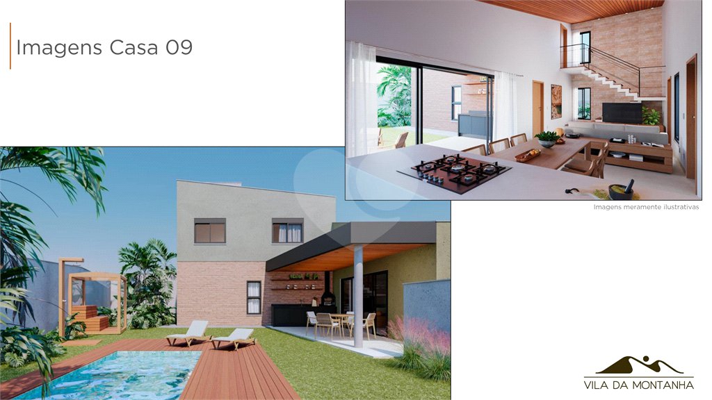Casa em condomínio com vista para a montanha