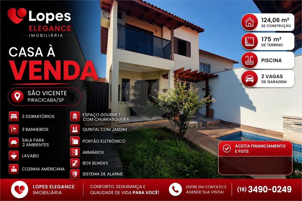 Sobrado à venda com 3 quartos em Vila Industrial, Piracicaba, SP
