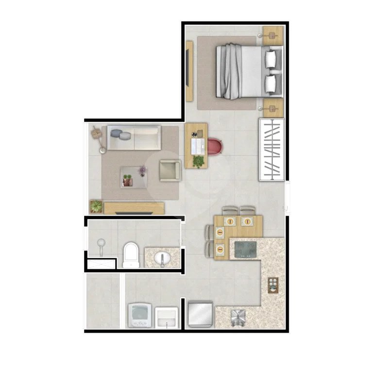 Apartamento à venda com 1 quarto no condomínio Jacarandá Studio, Piracicaba - SP