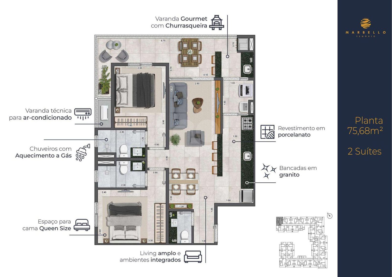 Apartamento 75m²