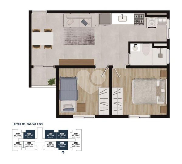 Planta Apartamento 42m²