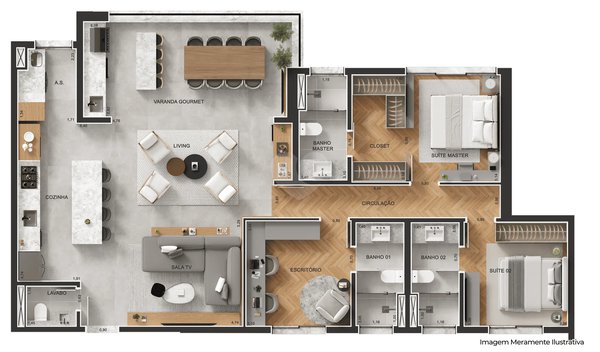 Planta Apartamento 138m²