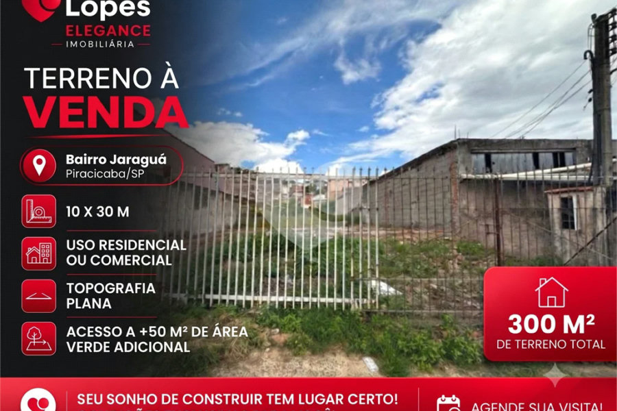 Terreno residencial com vocação comercial à venda no bairro Jaraguá. - 300 m² - 10x30 + acesso a área verde (50 m²)