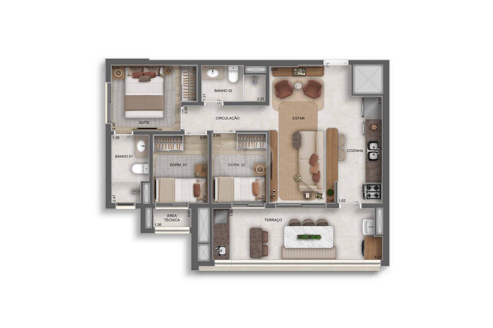 Apartamento 69m²