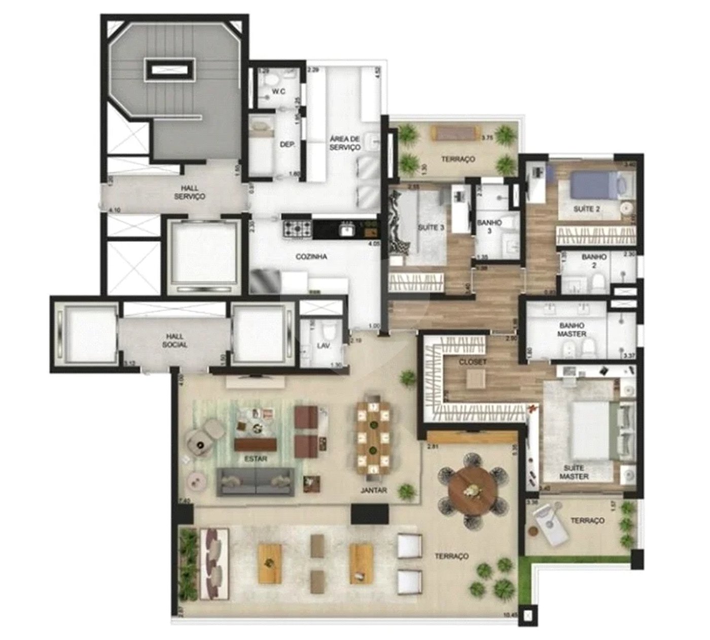 Apartamento com 3 suítes à venda no Jardim América - SP