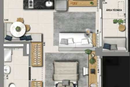 Studio mobiliado e equipado – Vila Mariana / Metrô Vila Mariana 22m2