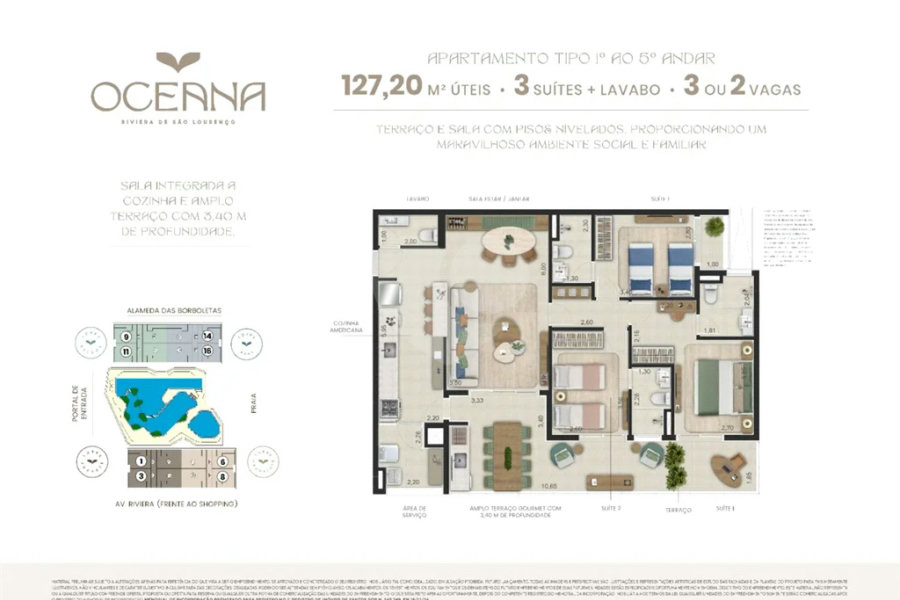Apartamento à venda com 3 suítes em Riviera de São Lourenço, Bertioga, SP