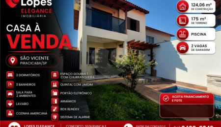 Sobrado à venda com 3 quartos em Vila Industrial, Piracicaba, SP
