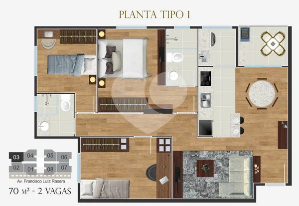 Planta Apartamento 70m²