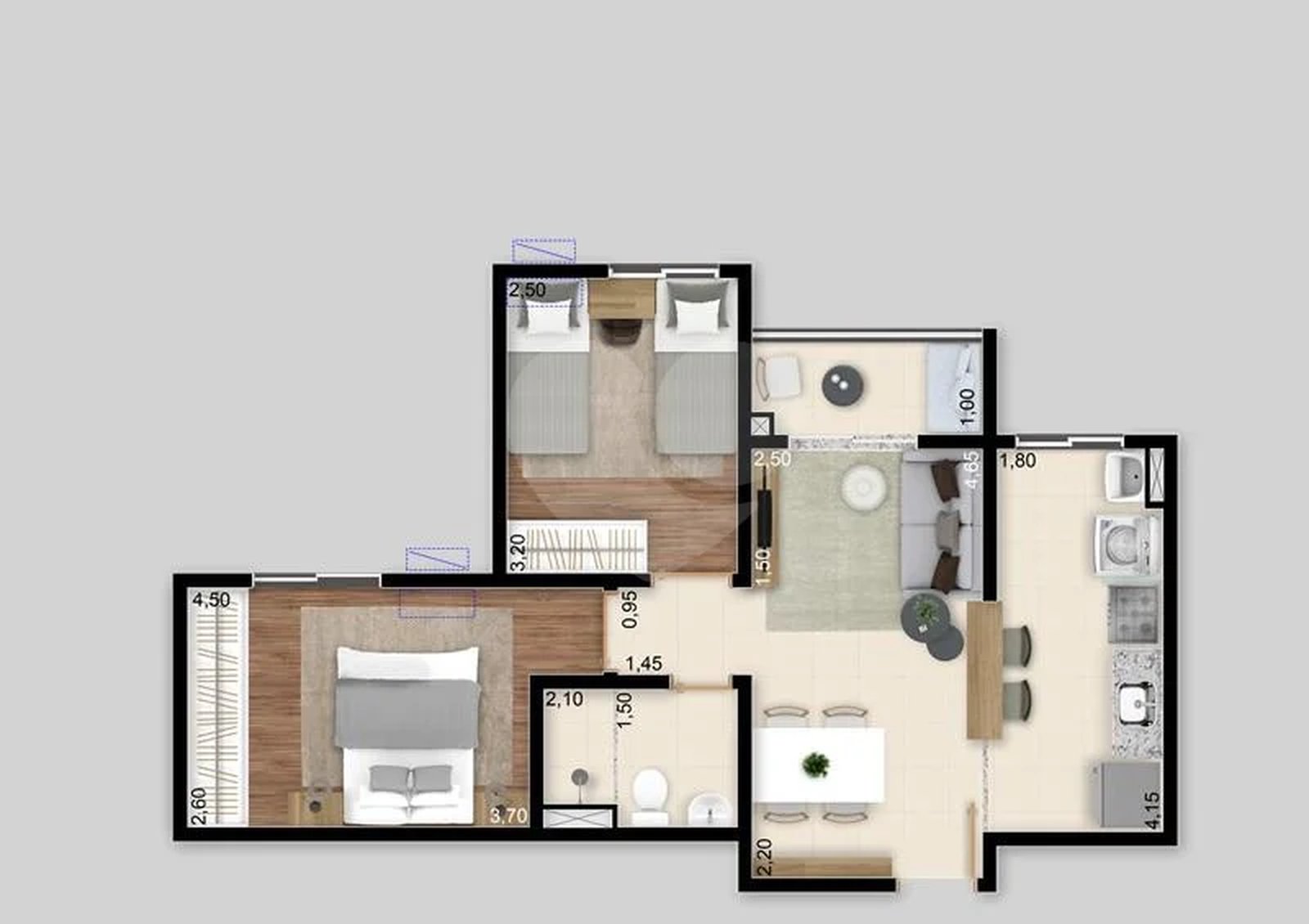 Apartamento 51m²