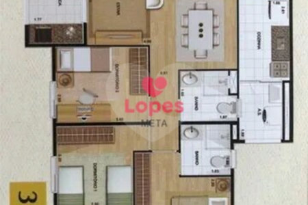 APARTAMENTO PARA VENDA 73M², 3 DORMITORIOS, 1 SUITE, 1 VAGA - BAIRRO VILA SANCHES - SÃO JOSÉ DOS CAM