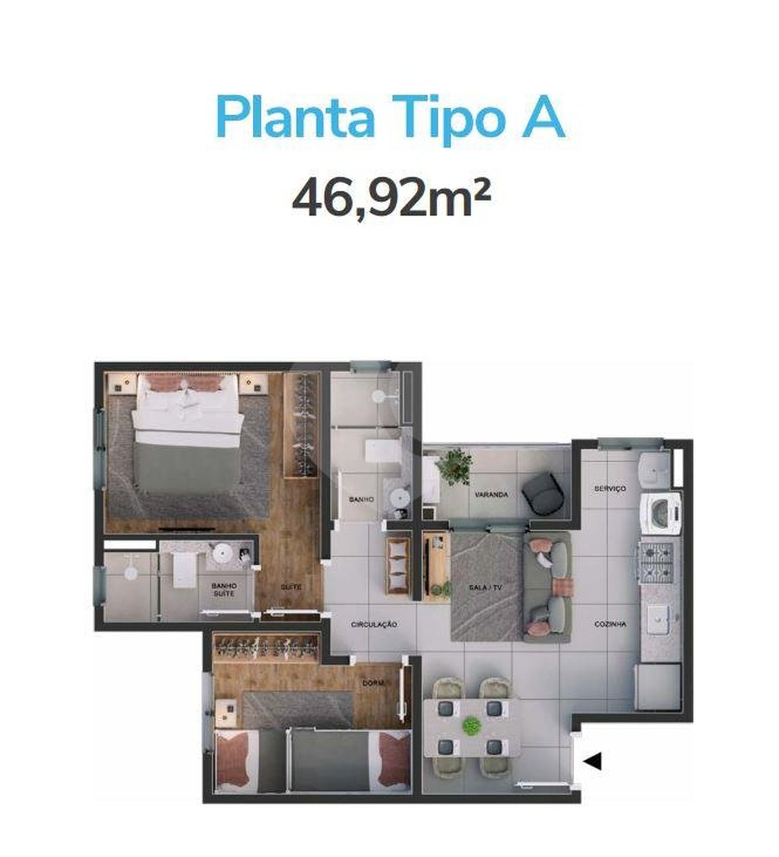 Apartamento 46m²