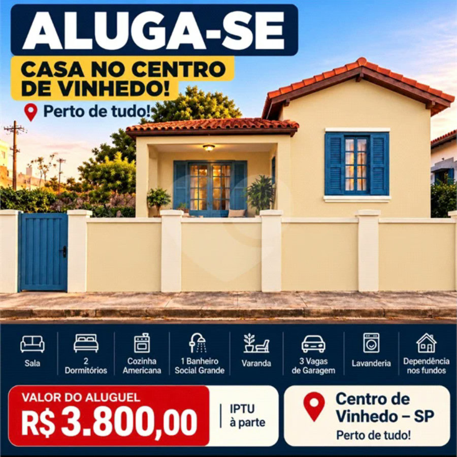 Casa para Locação no Centro de Vinhedo/SP