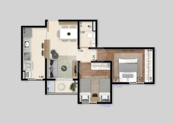Planta Apartamento 51m²