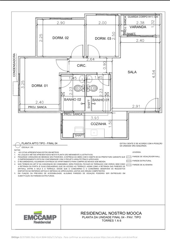 Apartamento à Venda no Condomínio Nostro Mooca | 55m² | 3 Dorms (1 Suíte) | 1 Vaga