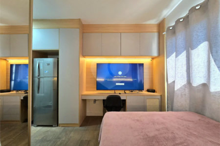 Studio Mobiliado Novo Andar Alto Próximo Metrô Paraíso