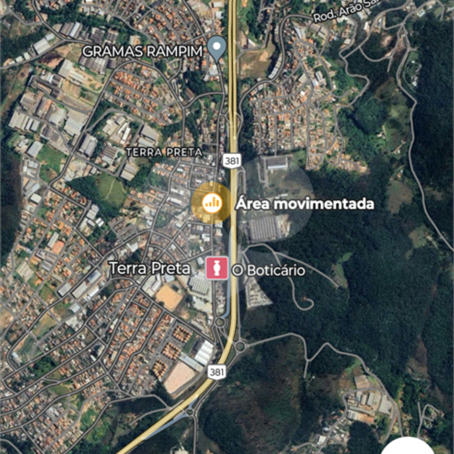Área mista em Terra Preta para industrial e residencial em Terra Preta, ótima para galpões, excelente localização, próximo rodovia Fernão Dias
